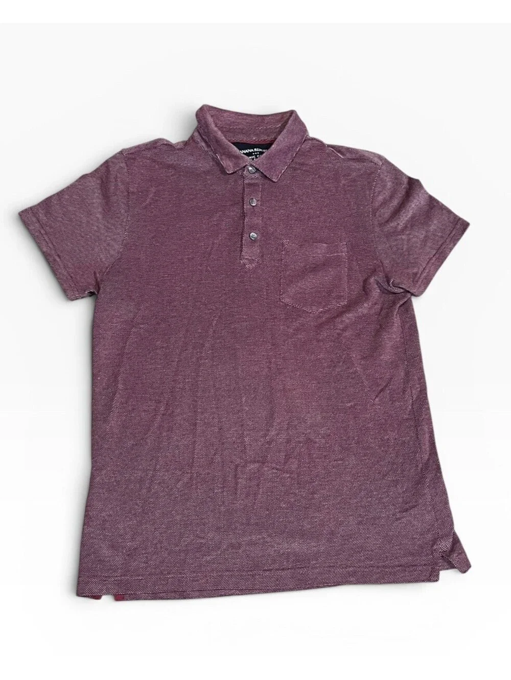 Banana Republic Polo Slim Fit Pique Organic Cotton Mens Medium Maroon Shirt